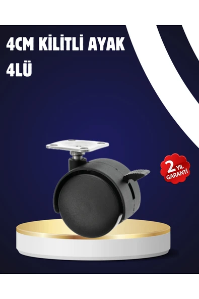 SAYARMARKT 4’lü Kilitli Tekerlek Ayak 4 cm Sessiz ve Dayanıklı ürün görseli 1