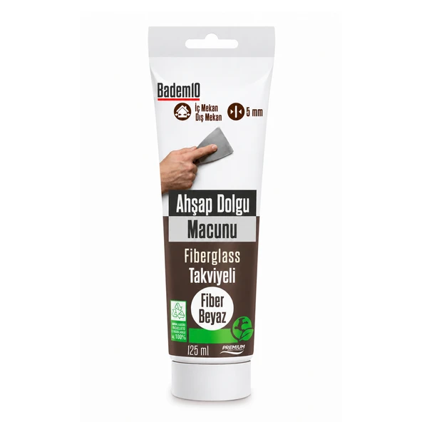 Ahşap Parke Tamir Macunu FİBER BEYAZ Mobilya Masa Dolgu Çatlak Çizik Giderici 125 ML Kullanıma Hazır ürün görseli 1