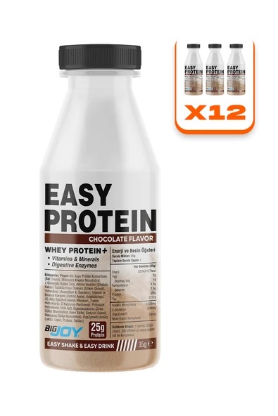 Bigjoy EASY WHEY Protein Çikolata Aromalı 12li Paket - ( Su Ekle & Çalkala, İç ) ürün görseli 1
