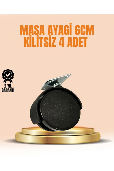 SAYARMARKT 6 cm Kilitsiz Masa Ayağı Tekerleği 4’lü Set Çok Amaçlı ürün görseli 1