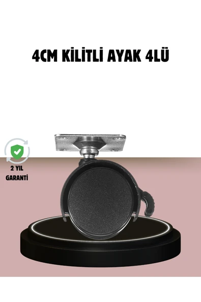 SAYARMARKT Kilitli 4 cm Tekerlek Ayak 4’lü Set Zemin Koruyucu ürün görseli 1