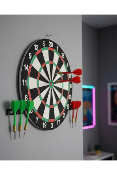 SAYARMARKT Şık Tasarımlı Dart Tahtası 12 İnç Dayanıklı Ahşap Gövde ürün görseli 1