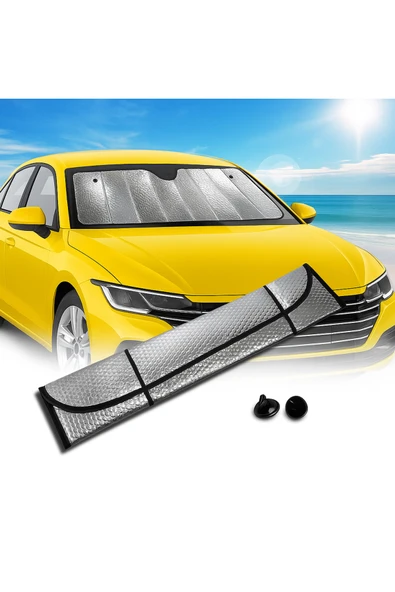 SAYARMARKT Araç Ön Cam Güneş Koruma Isı Önleyici Katlanabilir Model Fiat Egea Honda Civic Ford Focus Dacia Dust ürün görseli 1