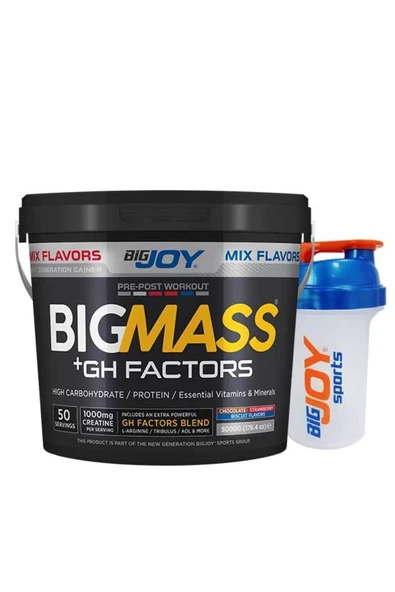 Bigjoy Bigjoy Bigmass Mix (ÇİKOLATA, ÇİLEK, BİSKÜVİ) 5000 gr Mass Gainer Karbonhidrat Tozu ürün görseli 1
