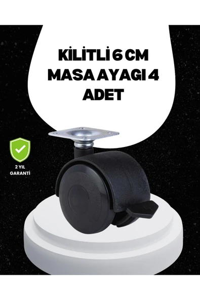 SAYARMARKT 6 cm Kilitli Tekerlek Ayak 4 Adet Sehpa ve Ekipman Uyumlu ürün görseli 1
