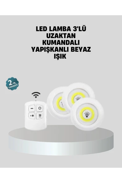 SAYARMARKT VLK Uzaktan Kumandalı 3’lü Ayarlanabilir Spot LED Işık Seti VLK ürün görseli 1