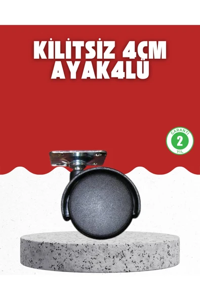 SAYARMARKT 4 cm Kilitsiz Tekerlek Ayak Seti Zemin Koruyucu ürün görseli 1