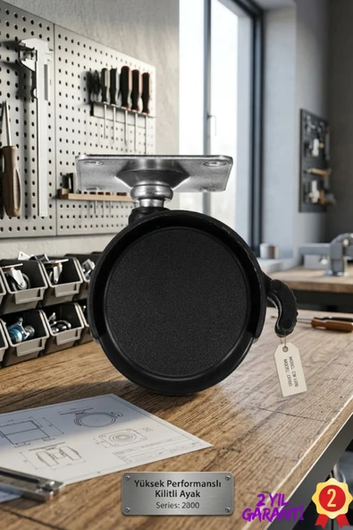 SAYARMARKT 6 Cm Kilitli Ayak Tekli Pratik Montajlı Mobilya Ayağı ürün görseli 1