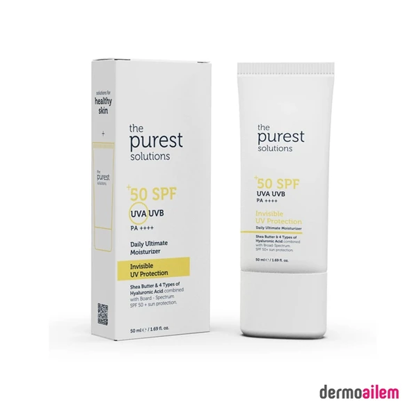 The Purest Solutions SPF 50+ Faktör UVA UVB Görünmez UV Koruması, Günlük Yoğun Nemlendirici ürün görseli 1