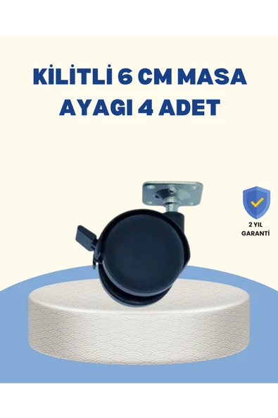 SAYARMARKT Kilitli Mobilya Tekerleği 6 cm 4’lü Kolay Kurulum ürün görseli 1