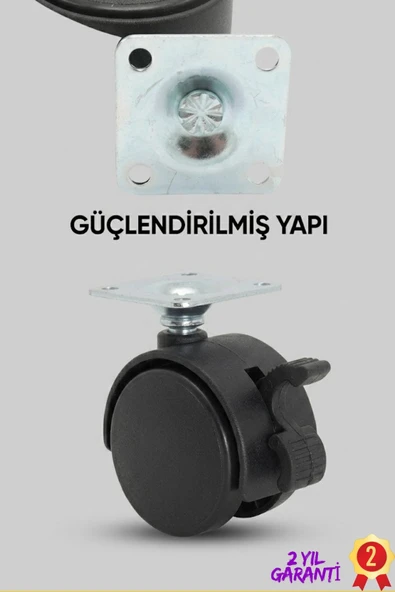 SAYARMARKT Kilitli 4 Cm Mobilya Ayağı Tekli Dayanıklı Tasarım ürün görseli 1