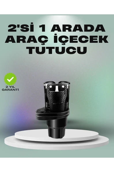 SAYARMARKT Araba Çift Bardak Tutucu 360° Dönebilen İkisi Bir Arada Ayarlanabilir ürün görseli 1