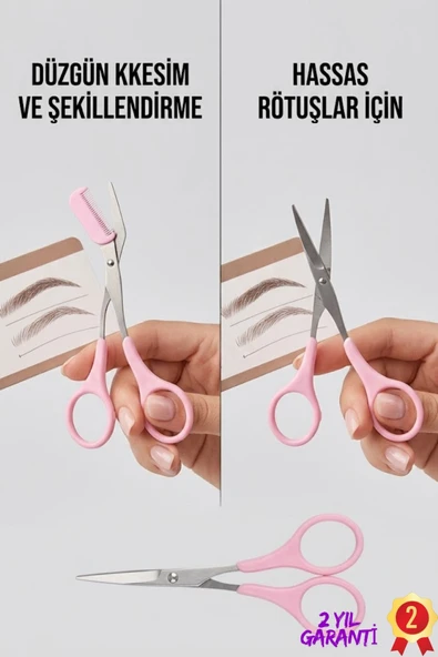 SAYARMARKT Taraklı Kaş Makası Profesyonel Kaş Düzenleme ve Kesim Aracı ürün görseli 1