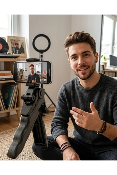 SAYARMARKT Katlanabilir Telefon Standı Mini Tripod Masaüstü Video Çekim Tutucu ürün görseli 1