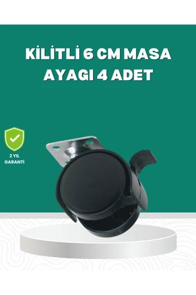 SAYARMARKT Zemin Korumalı Kilitli Ayak Tekerlek Seti 6 cm ürün görseli 1