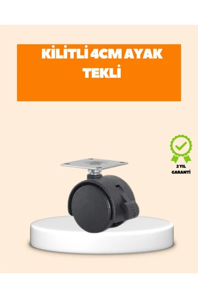 SAYARMARKT 4 cm Kilit Mekanizmalı Mobilya Ayağı Tekli ürün görseli 1