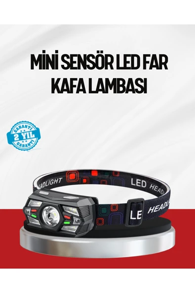SAYARMARKT Sensörlü LED Kafa Lambası Kırmızı Beyaz Işık Ayarlanabilir ürün görseli 1