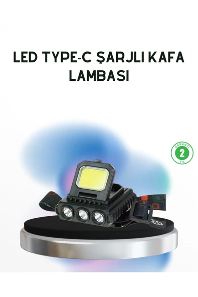 SAYARMARKT Şarjlı LED Kafa Lambası 800 Lumen COB XPE Ayarlanabilir Başlıklı ürün görseli 1