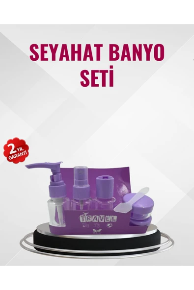 SAYARMARKT Seyahat Boy Banyo Seti 5’li Mini Şişe ve Krem Kutusu Çantalı ürün görseli 1