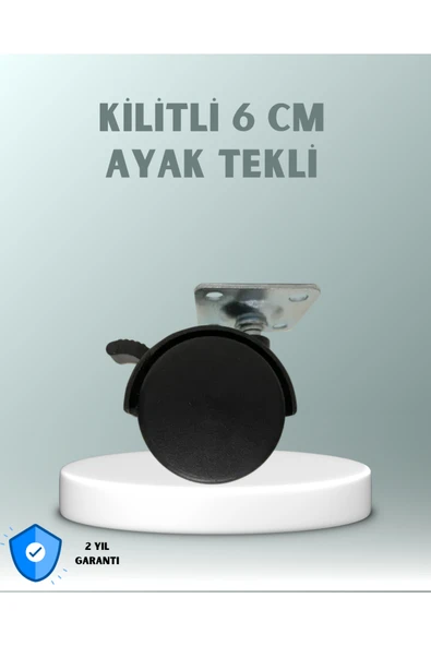 SAYARMARKT Zemin Korumalı 6 cm Kilitli Döner Ayak ürün görseli 1