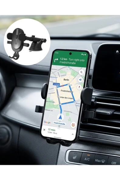 SAYARMARKT Araç Havalandırma Telefon Tutucu 360 Derece Döner Otomatik Kilitli Stand ürün görseli 1