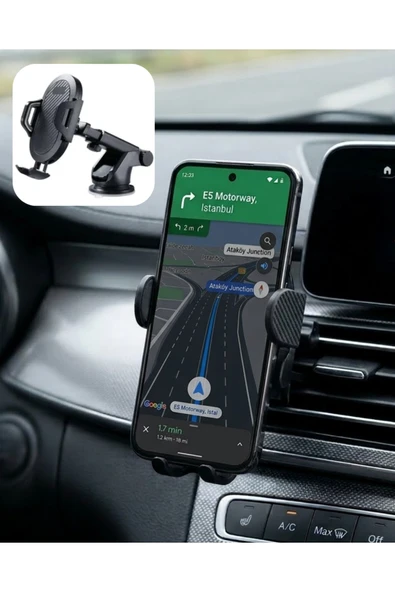 SAYARMARKT 360° Döner Araç Telefon Tutucu Otomatik Kilit Mekanizmalı Stand ürün görseli 1