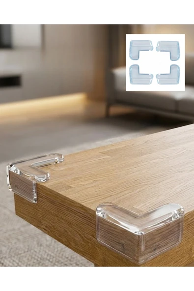 SAYARMARKT Şeffaf Masa Kenar Koruyucu 4 Lü Set Mobilya Köşe Koruma Aparatı ürün görseli 1