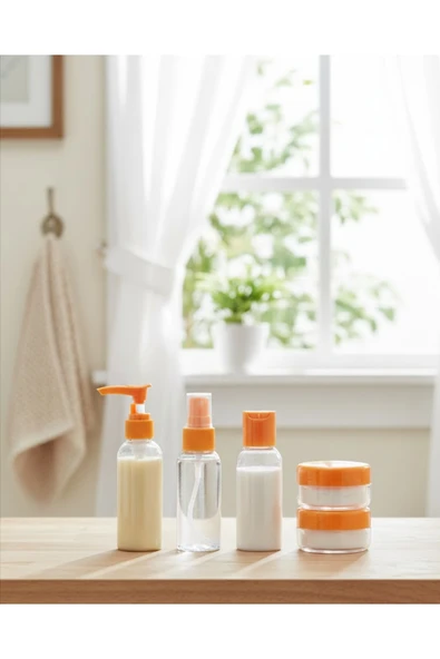 SAYARMARKT Seyahat İçin 5’li Şeffaf Kozmetik Kap Seti 30 ml ürün görseli 1
