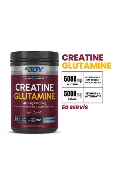 Bigjoy BIG2 Creatine + Glutamine 505g Aromasız - Resim 2