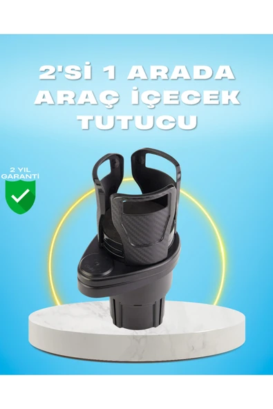SAYARMARKT Çiftli Araba Bardak Tutucu Karbon Fiber Görünümlü 360° Ayarlı ürün görseli 1