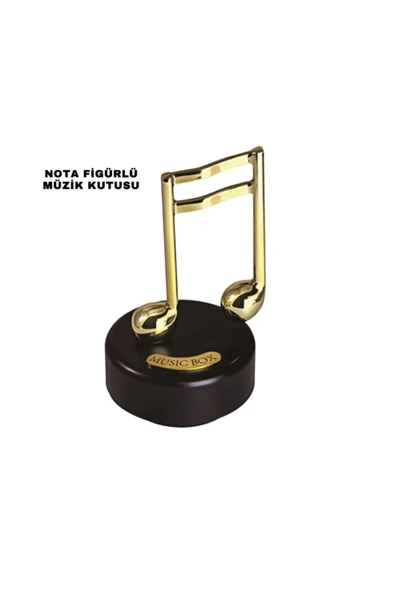 SAYARMARKT Altın Nota Figürlü Müzik Kutusu - Dekoratif ve Melodili Şık Tasarım ürün görseli 1