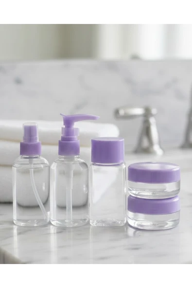SAYARMARKT Seyahat İçin 5’li Şeffaf Kozmetik Şişe Seti 30 ml ürün görseli 1