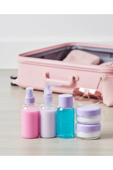 SAYARMARKT 5 Parça Şeffaf Seyahat Kozmetik Seti 30 ml ürün görseli 1