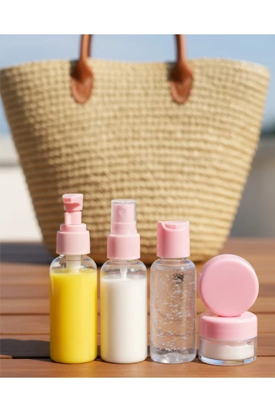 SAYARMARKT Kompakt 5 Parça Seyahat Kozmetik Şişe Takımı ürün görseli 1
