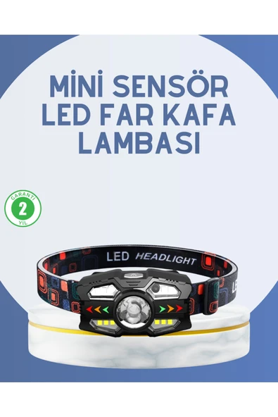 SAYARMARKT El Sensörlü LED Far Suya Dayanıklı Şarjlı Kafa Lambası ürün görseli 1