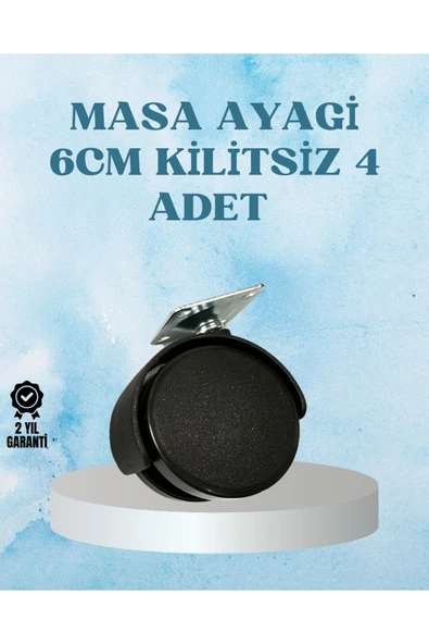 SAYARMARKT Kilitsiz Mobilya Tekerleği 6 cm 4 Adet Dayanıklı Tasarım ürün görseli 1