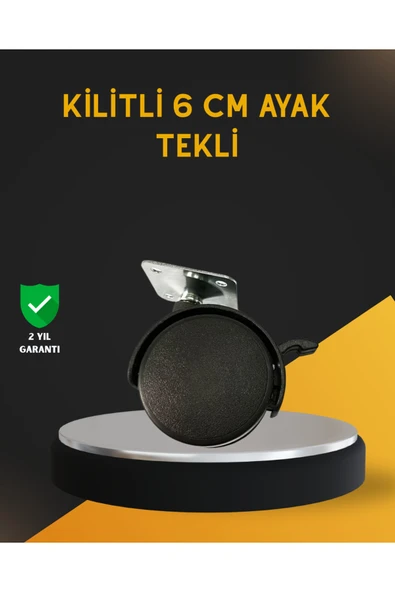 SAYARMARKT Mobilya İçin Kilitli 6 cm Ayak Tekli Satış ürün görseli 1