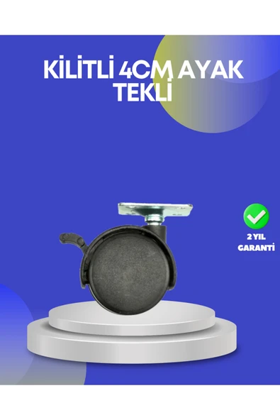 SAYARMARKT Dolap ve Raflar İçin 4 cm Kilitli Tekerlek Tekli ürün görseli 1