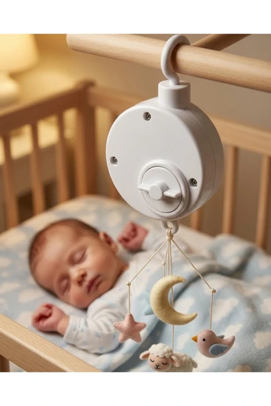 SAYARMARKT Pratik Bebek Uyutucu Müzikli Mekanik Müzik Kutusu Asılabilir Bebek Aksesuarı ürün görseli 1