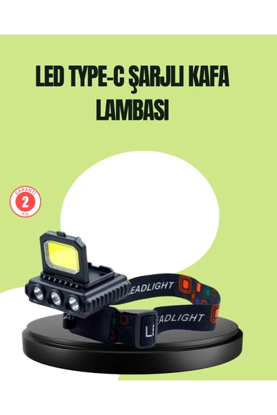 SAYARMARKT 800 Lumen Çok Fonksiyonlu LED Kafa Lambası Type C Şarjlı ürün görseli 1