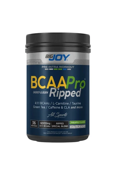 Bigjoy Sports Amino Asit Bcaa Pro Ripped Ananas Aroma 432g 36 Servis ürün görseli 1