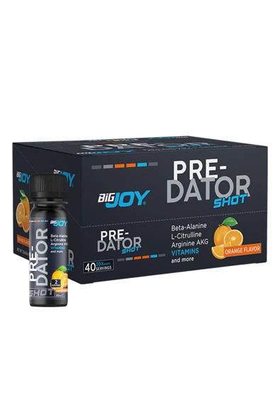 Bigjoy Predator Pre-workout 20' Li Shot Portakal 2060ml Preworkout Güç Ve Aminoasit ürün görseli 1