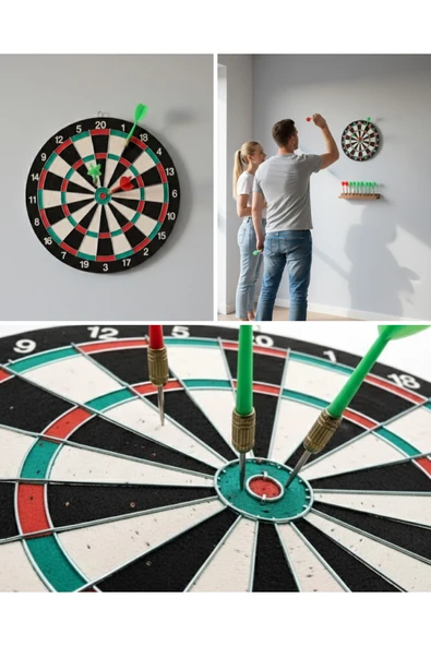 SAYARMARKT 17 İnç Dart Tahtası 4 Metal Dart Oku ürün görseli 1