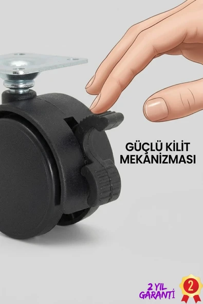 SAYARMARKT Tekli 4 Cm Kilitli Dolap Kanepe Sehpa Ayağı ürün görseli 1