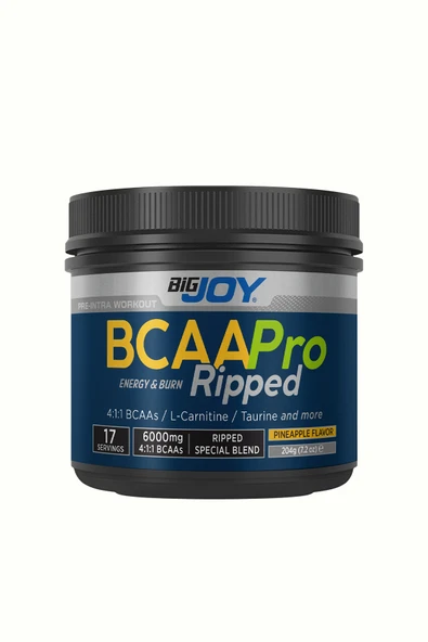 Bigjoy Bcaapro Ripped 204g 17 Servis Ananas Aroma MİX FORMULA(Bcaa L-carnitine Taurine Caffeine)Amino Asit ürün görseli 1
