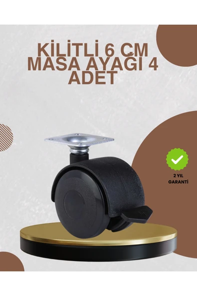 SAYARMARKT Kilitli Mobilya Ayağı 6 cm 4’lü Set Zemin Korumalı ürün görseli 1
