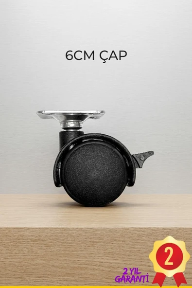 SAYARMARKT Kilitli 6 Cm Mobilya Ayağı Tekli Dayanıklı Tasarım ürün görseli 1