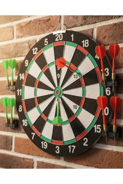 SAYARMARKT 12 İnç Dart Tahtası 4 Adet Metal Uçlu Dart Oku Kolay Montajlı ürün görseli 1