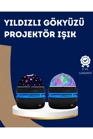 SAYARMARKT Trendlia 360° Dönen Galaxy Projektörlü Gece Lambası – Yıldızlı Gökyüzü Efekti ürün görseli 1