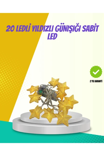 SAYARMARKT Dekoratif Yıldız Led Aydınlatma 20 Ledli 5 Metre Günışığı ürün görseli 1